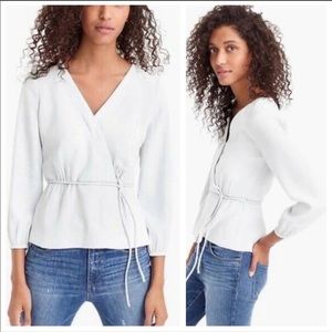 J.Crew Crepe Faux Wrap V-neck Blouse Size 4